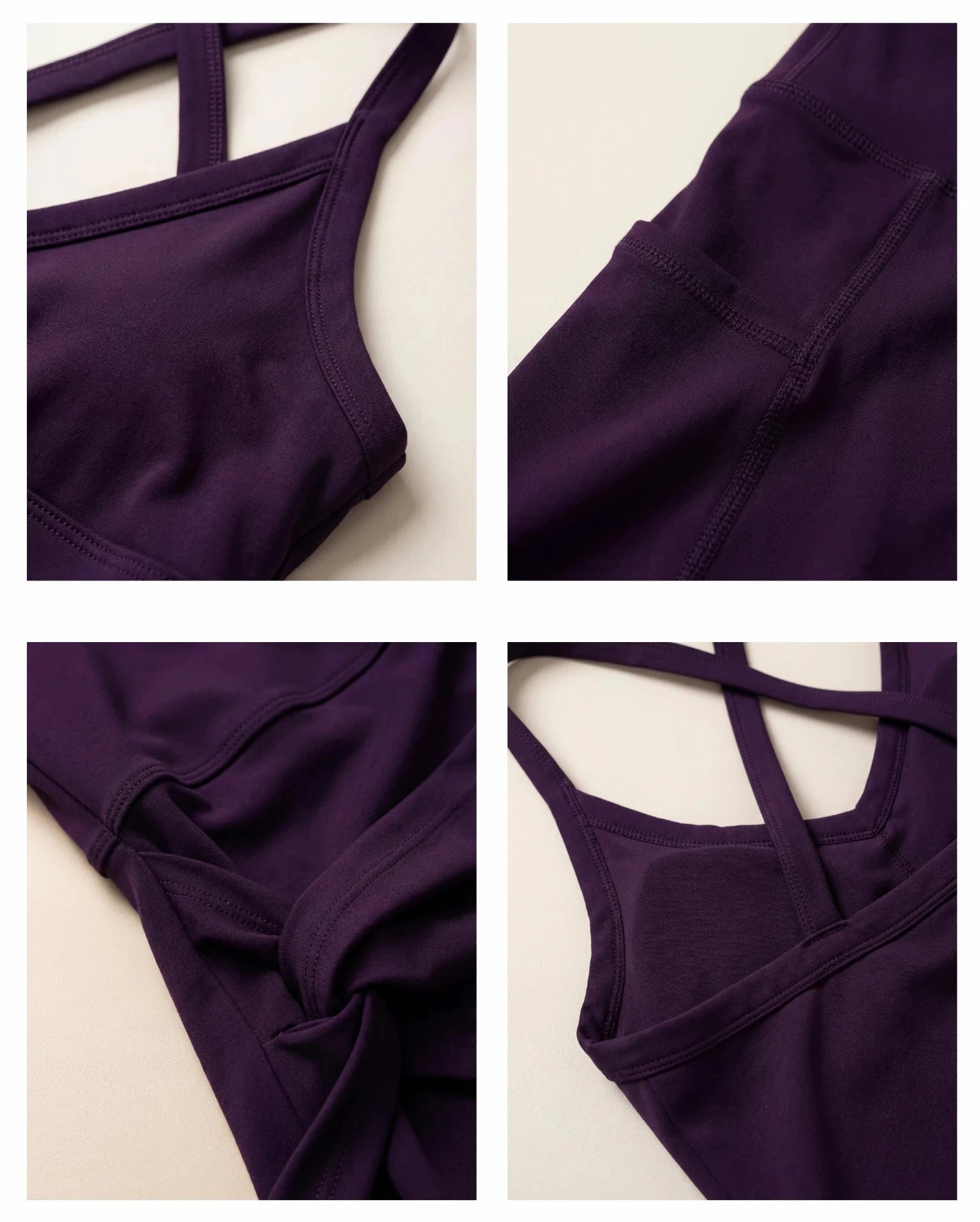 Twisted-Front Sleeveless Yoga Jumpsuit for Women — Built-In Bra