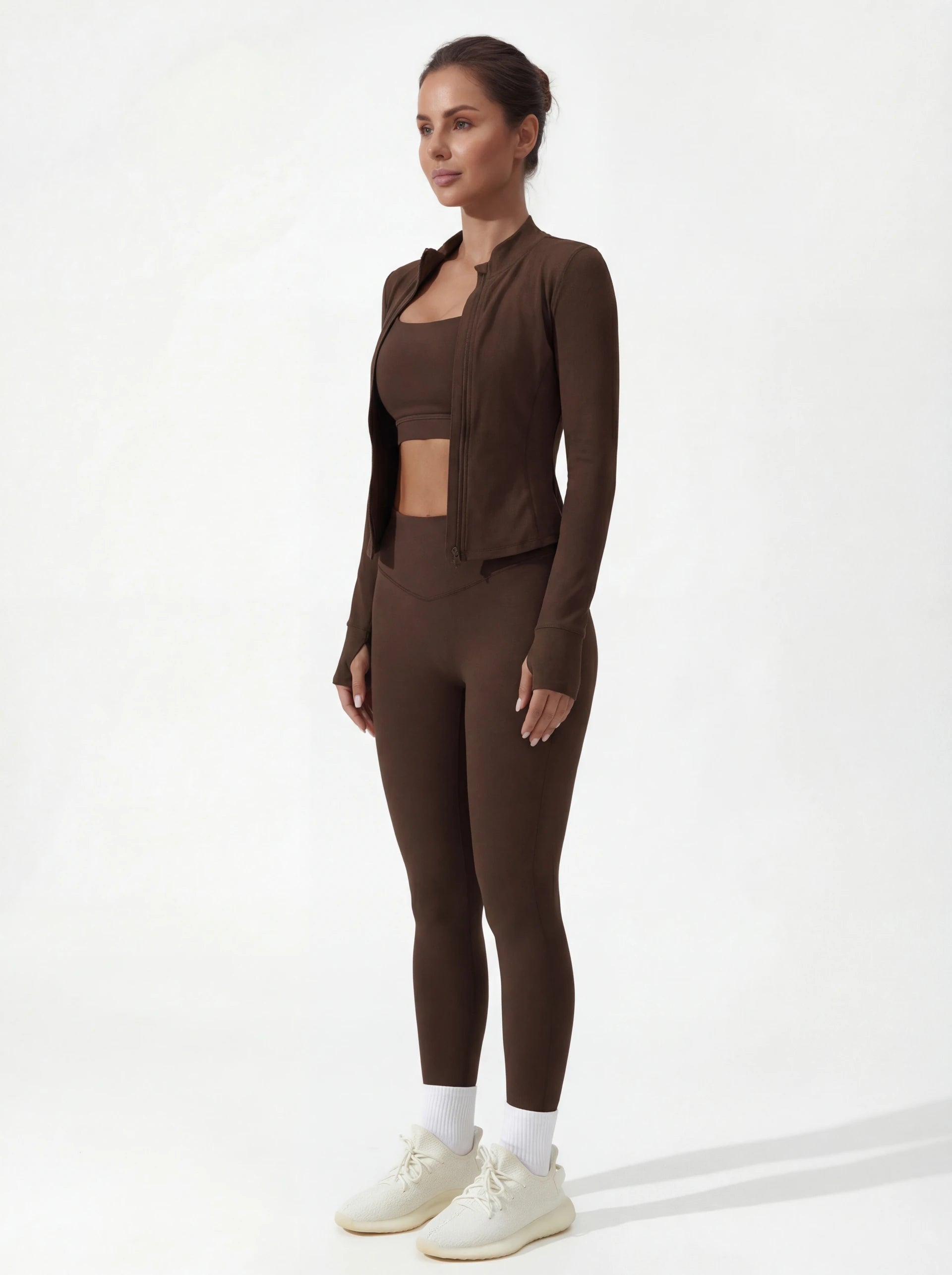 3-Piece Matching Workout Set — Sports Bra, Jacket & Yoga Pants