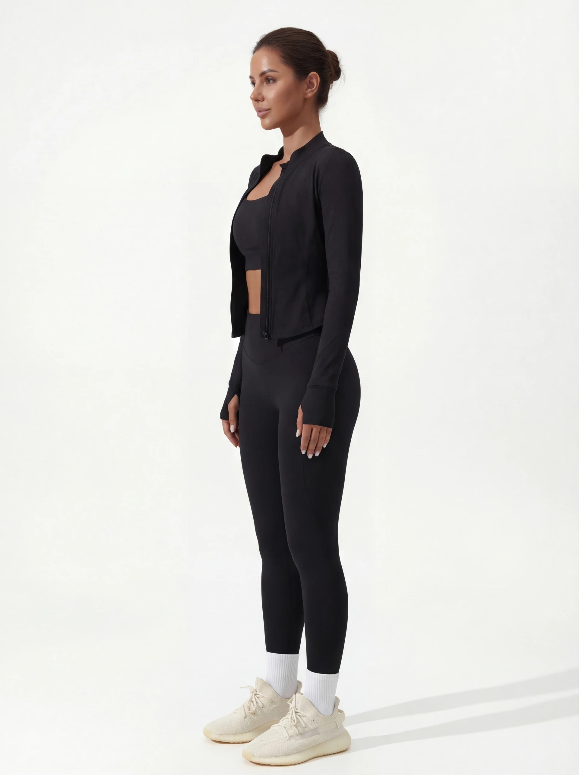 3-Piece Matching Workout Set — Sports Bra, Jacket & Yoga Pants
