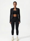 3-Piece Matching Workout Set — Sports Bra, Jacket & Yoga Pants