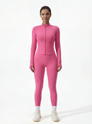 3-Piece Matching Workout Set — Sports Bra, Jacket & Yoga Pants