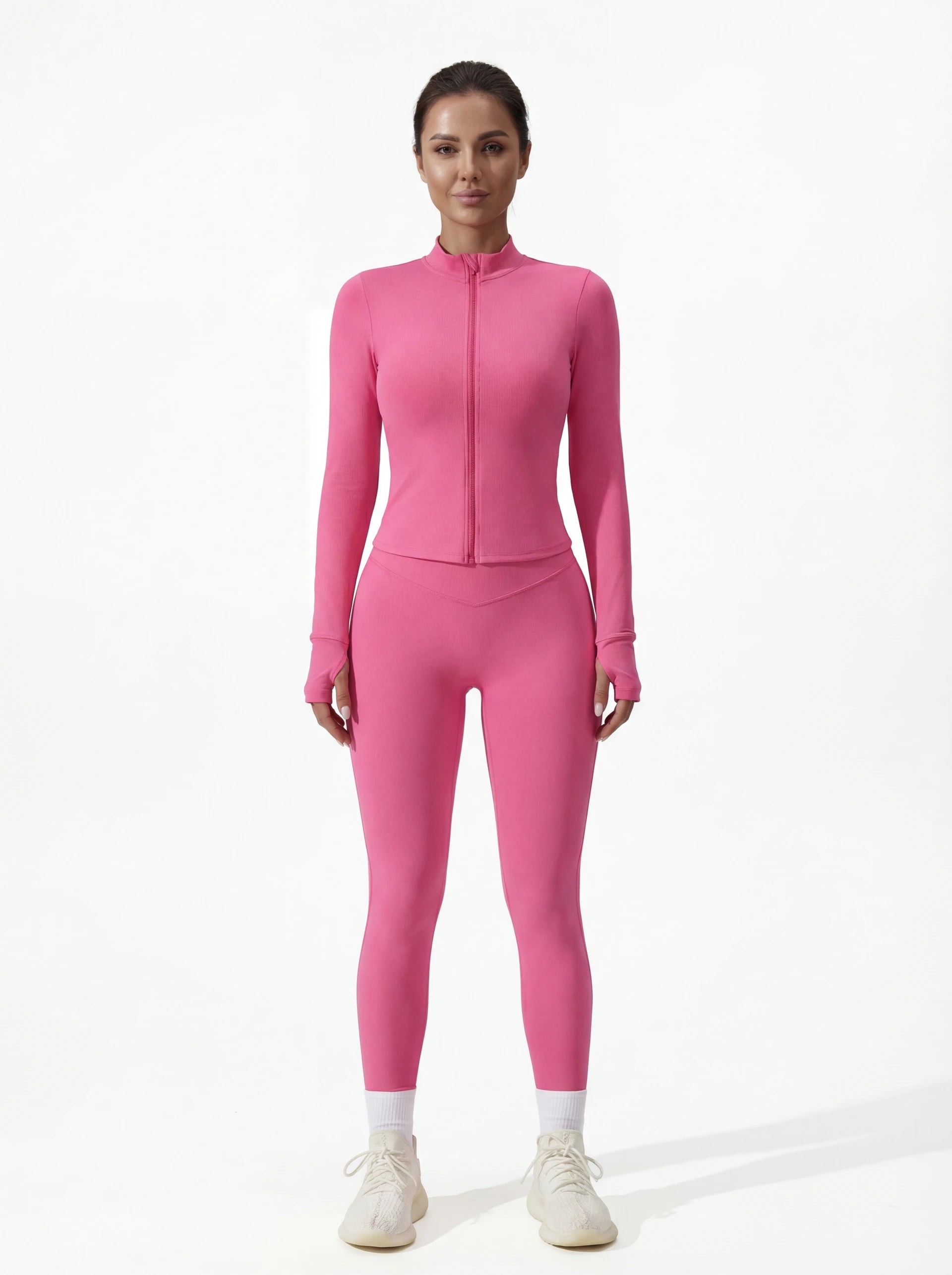 3-Piece Matching Workout Set — Sports Bra, Jacket & Yoga Pants