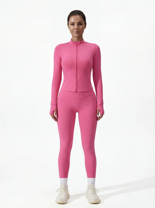 3-Piece Matching Workout Set — Sports Bra, Jacket & Yoga Pants