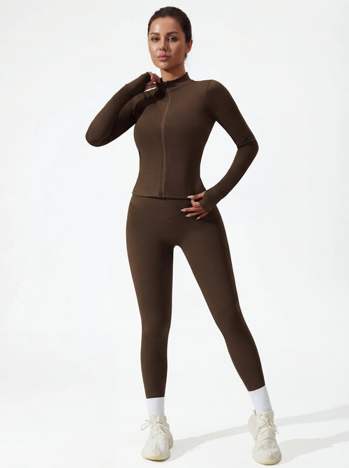 3-Piece Matching Workout Set — Sports Bra, Jacket & Yoga Pants