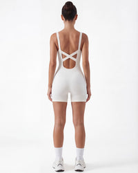 Cross-Back Sleeveless Yoga Bodysuit for Women — Hip Lift