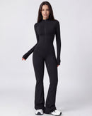 Zip-Up Long-Sleeve Workout Jumpsuit for Women
