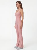Crossback Flare Yoga Jumpsuit for Women - Sleeveless Wide-Leg Fitness Suit