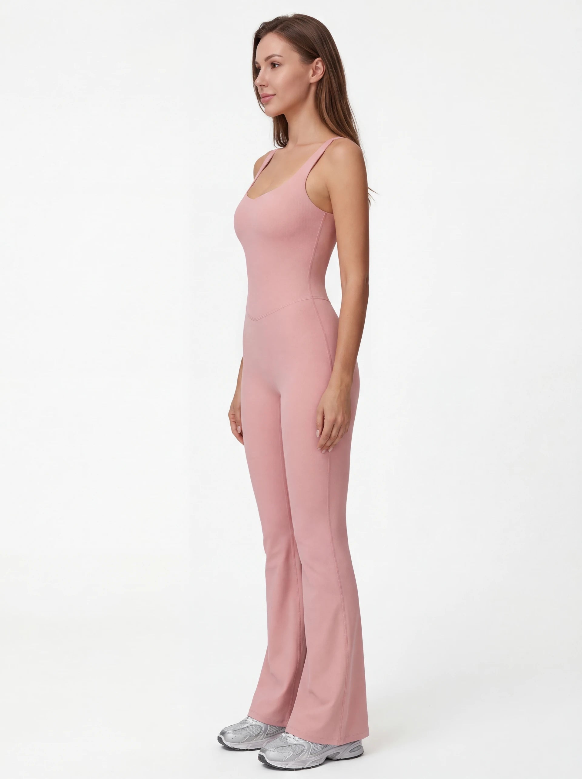 Crossback Flare Yoga Jumpsuit for Women - Sleeveless Wide-Leg Fitness Suit