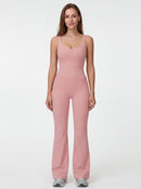 Crossback Flare Yoga Jumpsuit for Women - Sleeveless Wide-Leg Fitness Suit