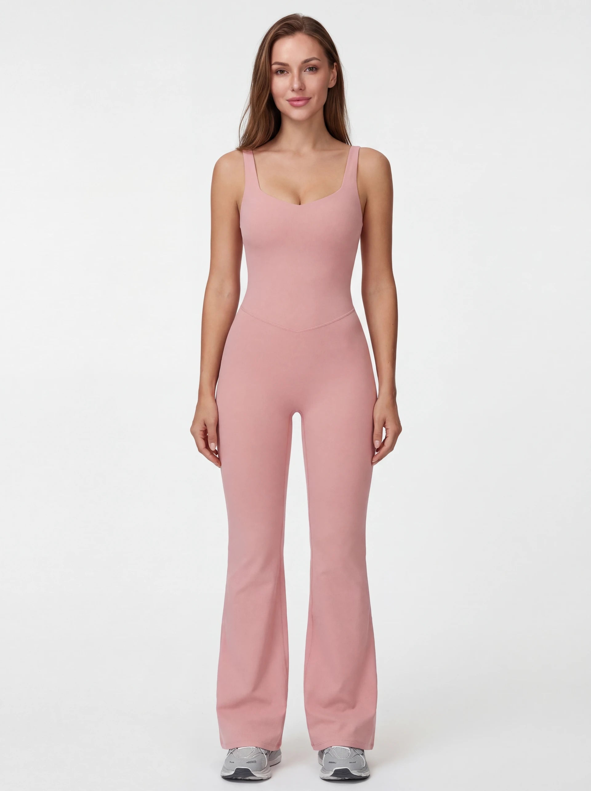 Crossback Flare Yoga Jumpsuit for Women - Sleeveless Wide-Leg Fitness Suit