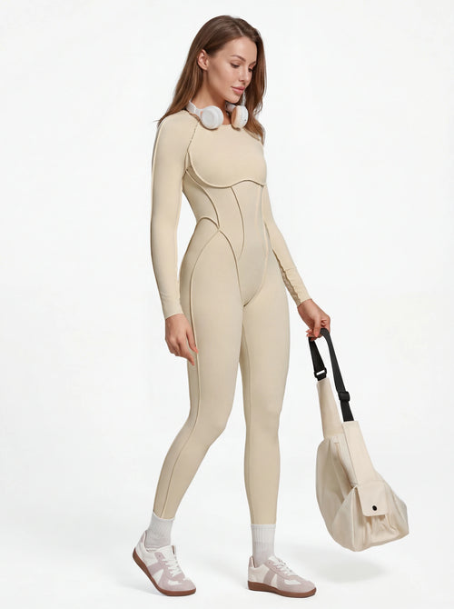 Long-Sleeve One-Piece Workout Jumpsuit for Women