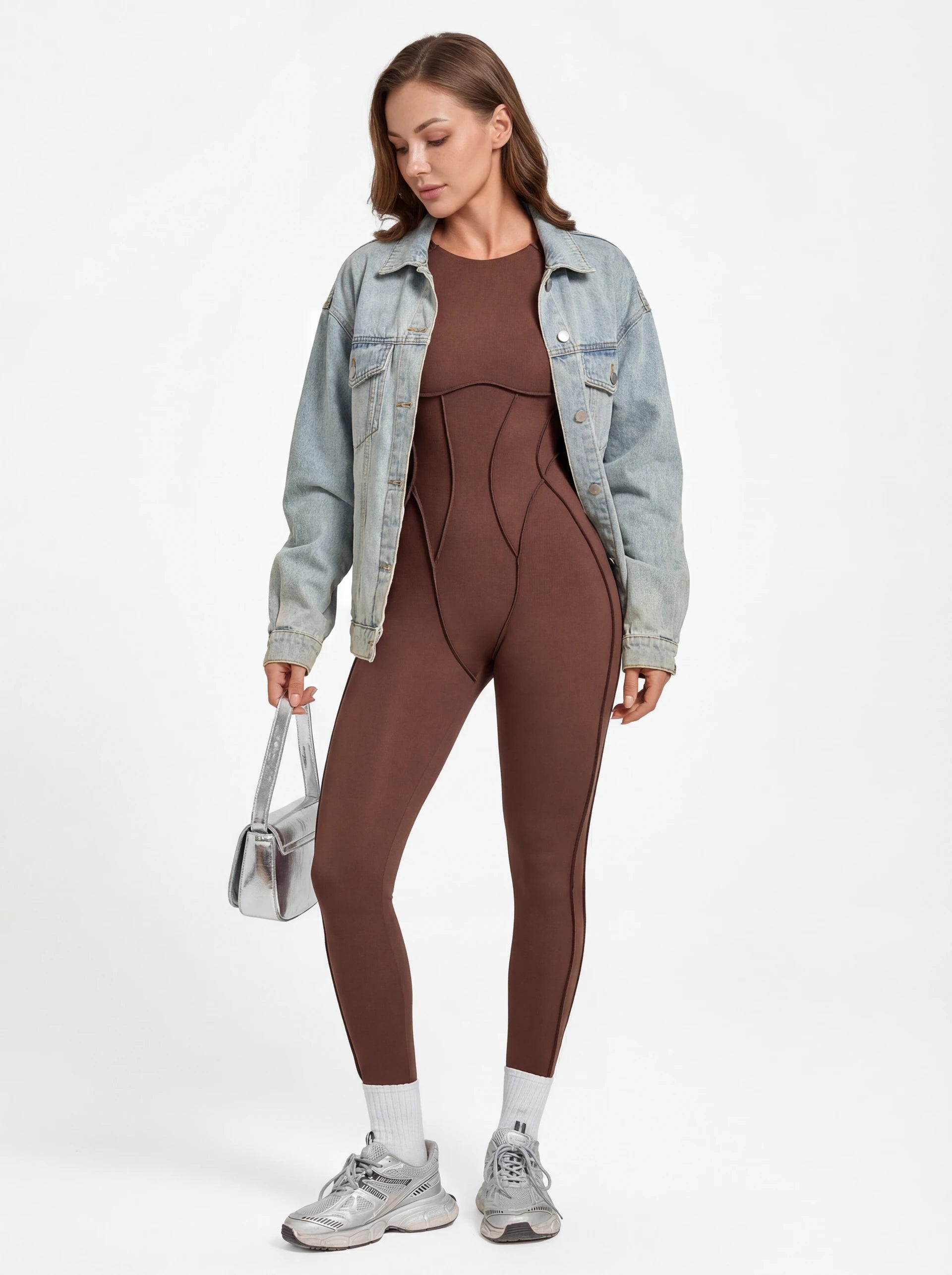 Long-Sleeve One-Piece Workout Jumpsuit for Women