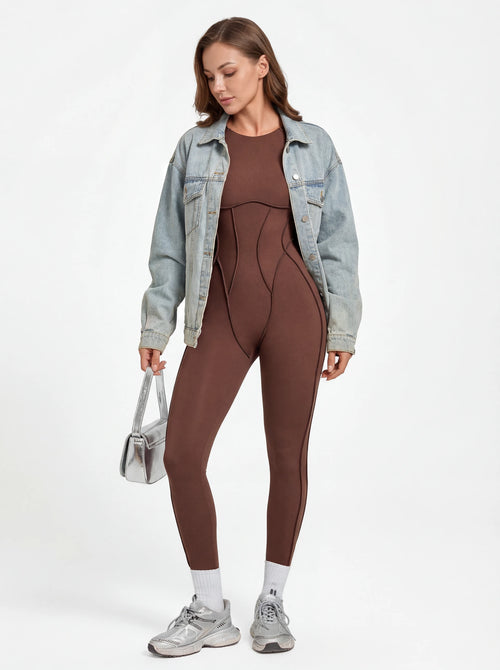 Long-Sleeve One-Piece Workout Jumpsuit for Women