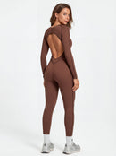 Long-Sleeve One-Piece Workout Jumpsuit for Women