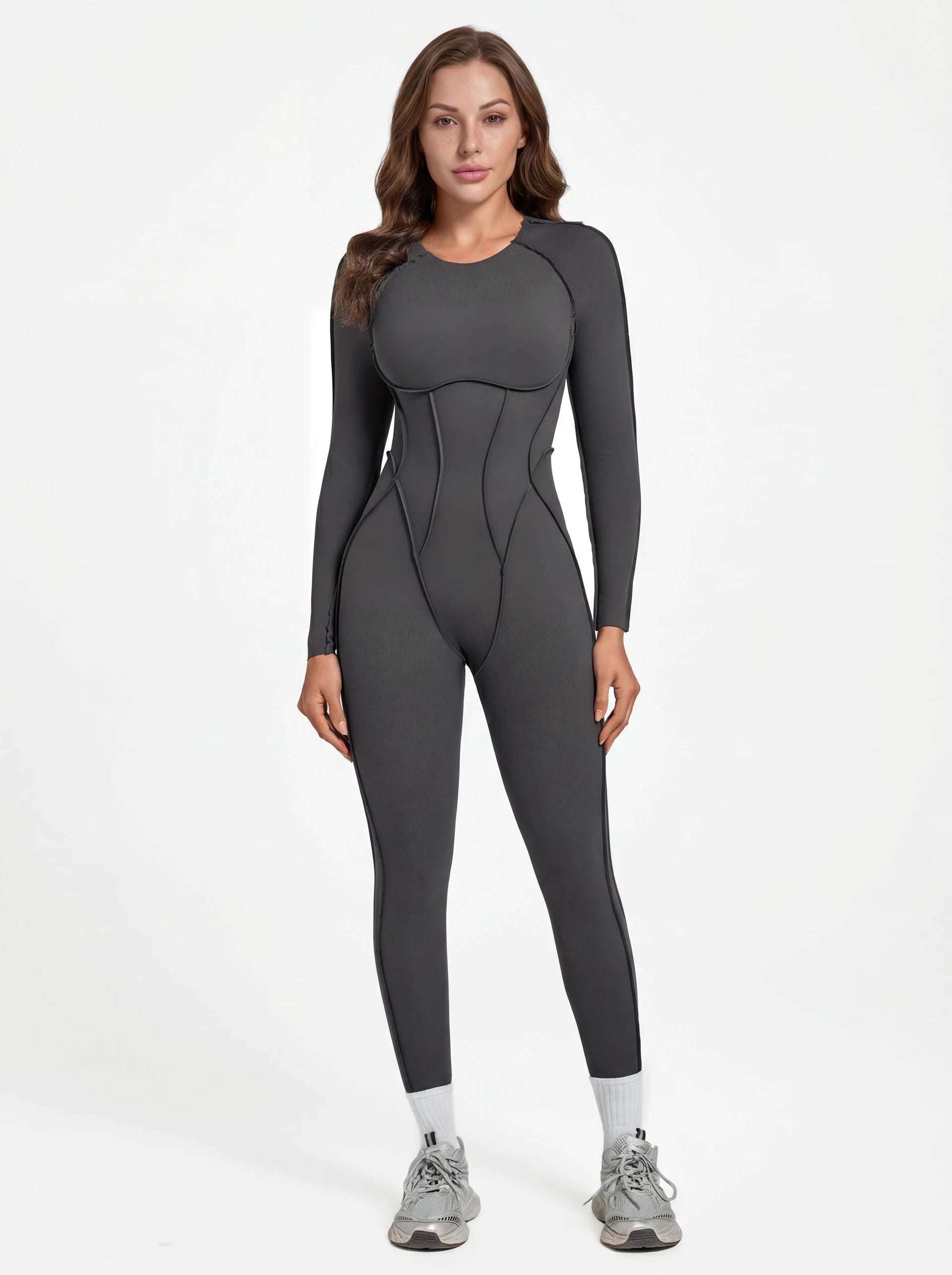 Long-Sleeve One-Piece Workout Jumpsuit for Women