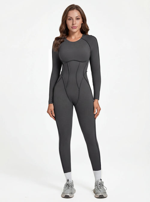 Long-Sleeve One-Piece Workout Jumpsuit for Women