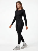 Long-Sleeve One-Piece Workout Jumpsuit for Women