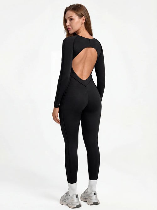 Long-Sleeve One-Piece Workout Jumpsuit for Women