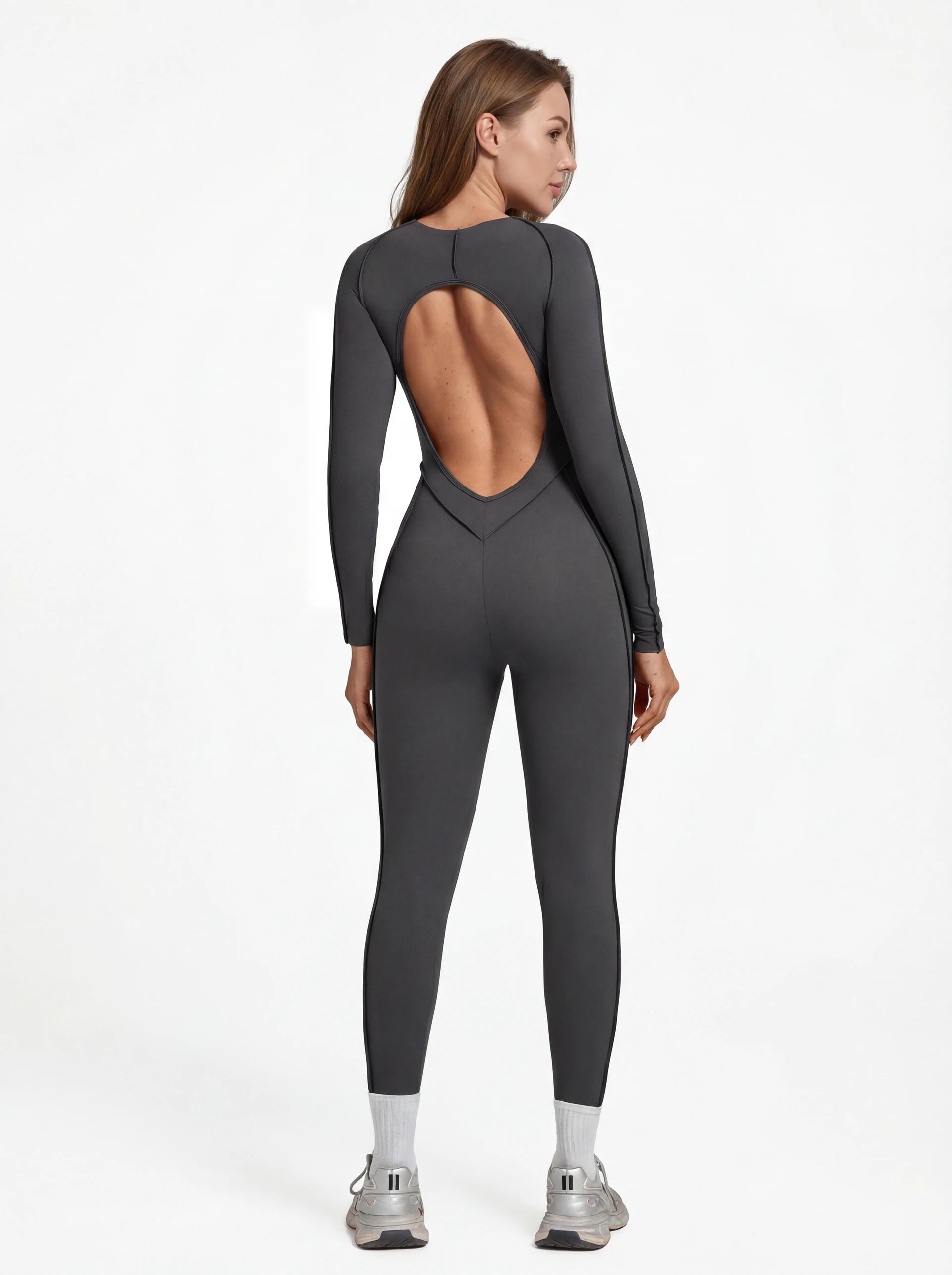 Long-Sleeve One-Piece Workout Jumpsuit for Women