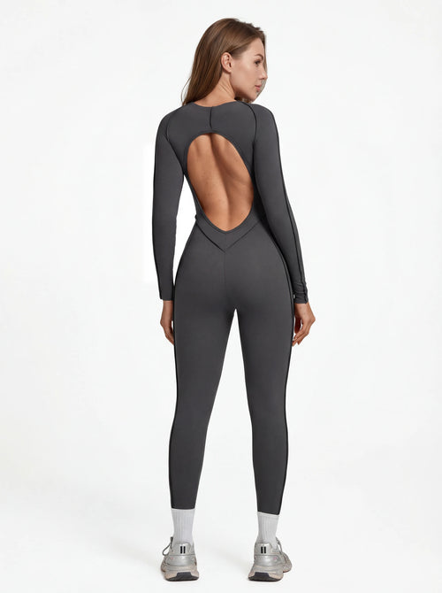 Long-Sleeve One-Piece Workout Jumpsuit for Women