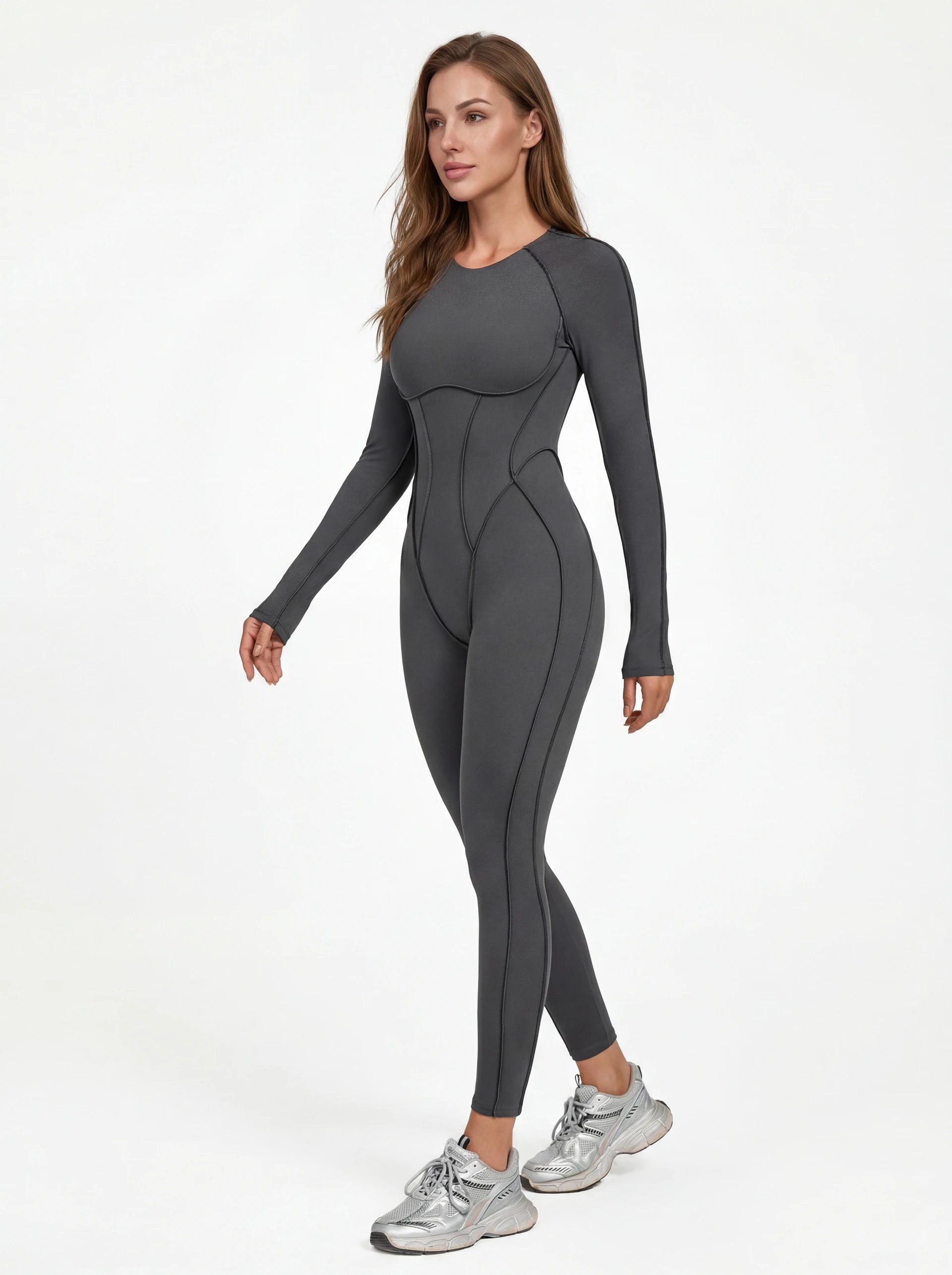 Long-Sleeve One-Piece Workout Jumpsuit for Women