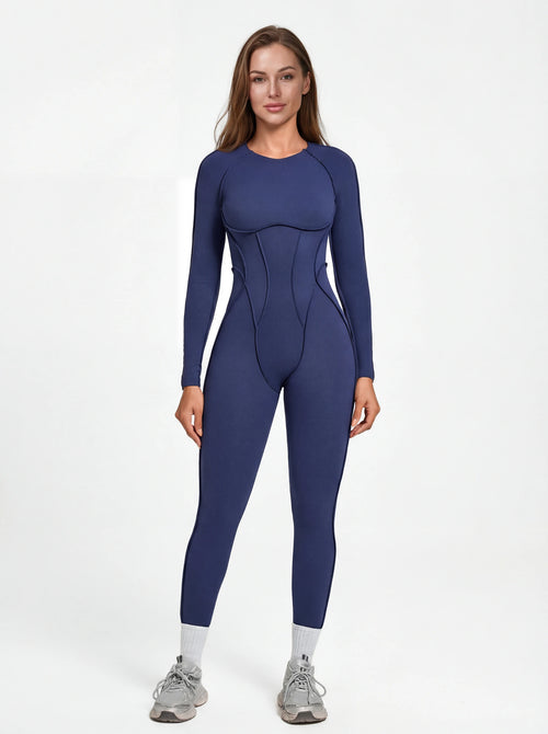 Long-Sleeve One-Piece Workout Jumpsuit for Women