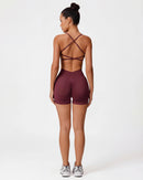 Strappy Back Sports Bra for Women - Seamless Quick-Dry Workout Bra