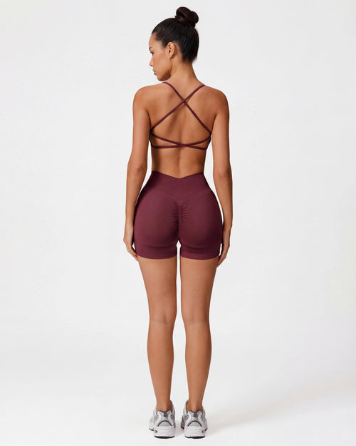 Strappy Back Sports Bra for Women - Seamless Quick-Dry Workout Bra