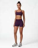 Strappy Back Sports Bra for Women - Seamless Quick-Dry Workout Bra