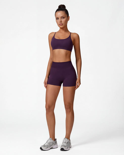 Strappy Back Sports Bra for Women - Seamless Quick-Dry Workout Bra