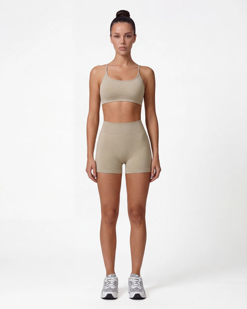 Strappy Back Sports Bra for Women - Seamless Quick-Dry Workout Bra