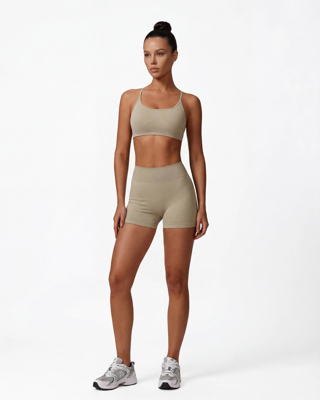 Strappy Back Sports Bra for Women - Seamless Quick-Dry Workout Bra