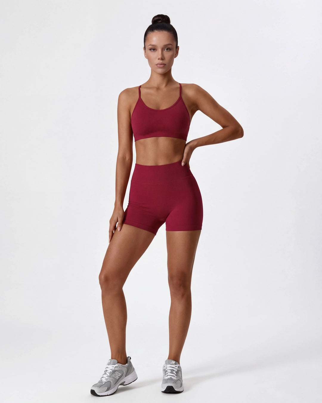 Strappy Back Sports Bra for Women - Seamless Quick-Dry Workout Bra