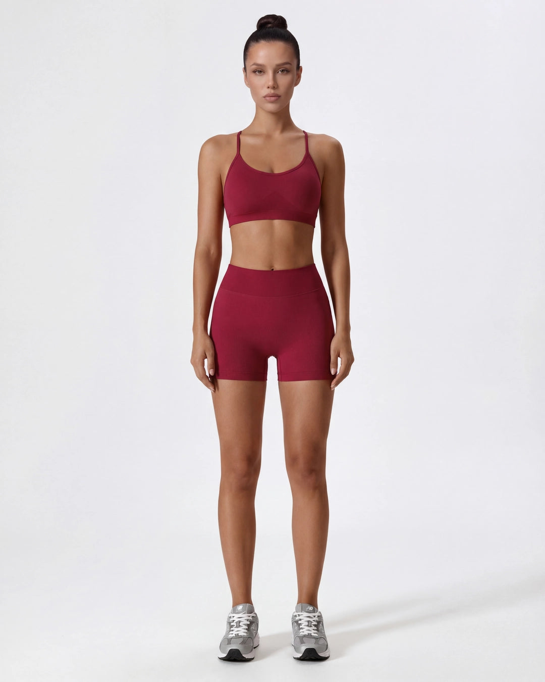 Strappy Back Sports Bra for Women - Seamless Quick-Dry Workout Bra