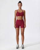 Strappy Back Sports Bra for Women - Seamless Quick-Dry Workout Bra