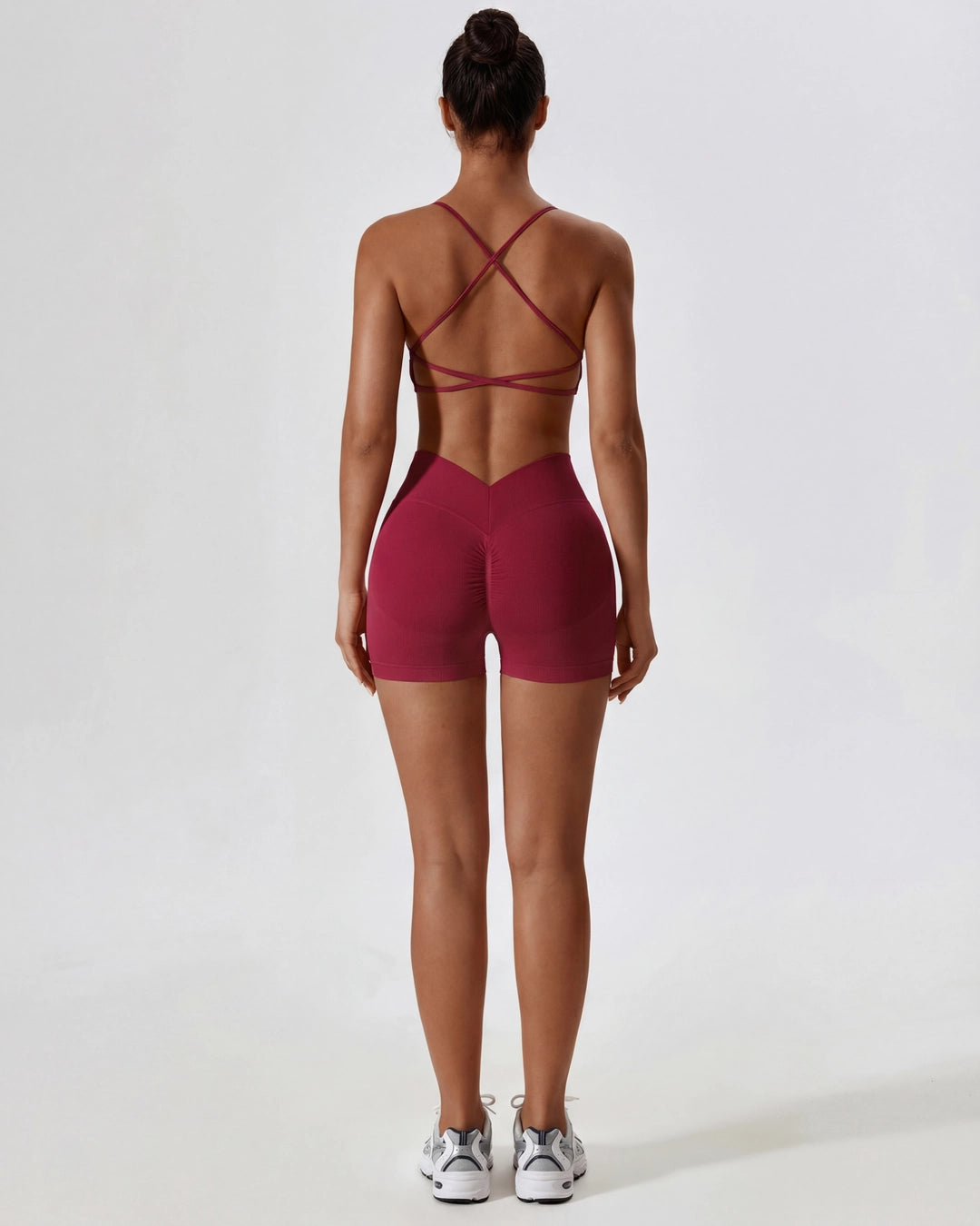 Strappy Back Sports Bra for Women - Seamless Quick-Dry Workout Bra