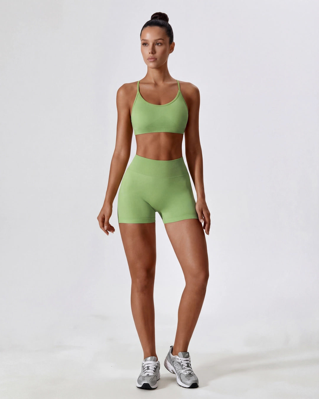 Strappy Back Sports Bra for Women - Seamless Quick-Dry Workout Bra