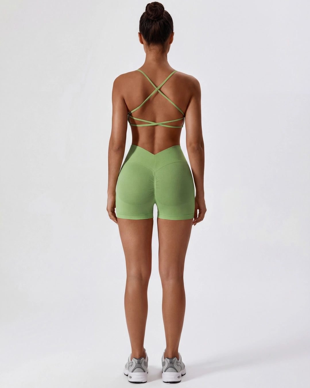 Strappy Back Sports Bra for Women - Seamless Quick-Dry Workout Bra