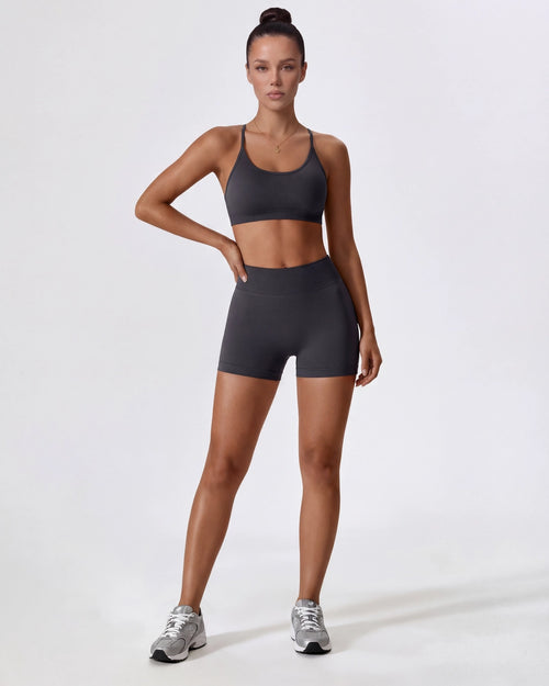 Strappy Back Sports Bra for Women - Seamless Quick-Dry Workout Bra