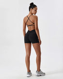 Strappy Back Sports Bra for Women - Seamless Quick-Dry Workout Bra