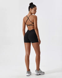 Strappy Back Sports Bra for Women - Seamless Quick-Dry Workout Bra