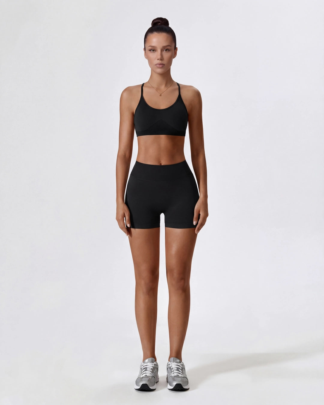Strappy Back Sports Bra for Women - Seamless Quick-Dry Workout Bra