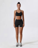 Strappy Back Sports Bra for Women - Seamless Quick-Dry Workout Bra