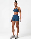 Strappy Back Sports Bra for Women - Seamless Quick-Dry Workout Bra