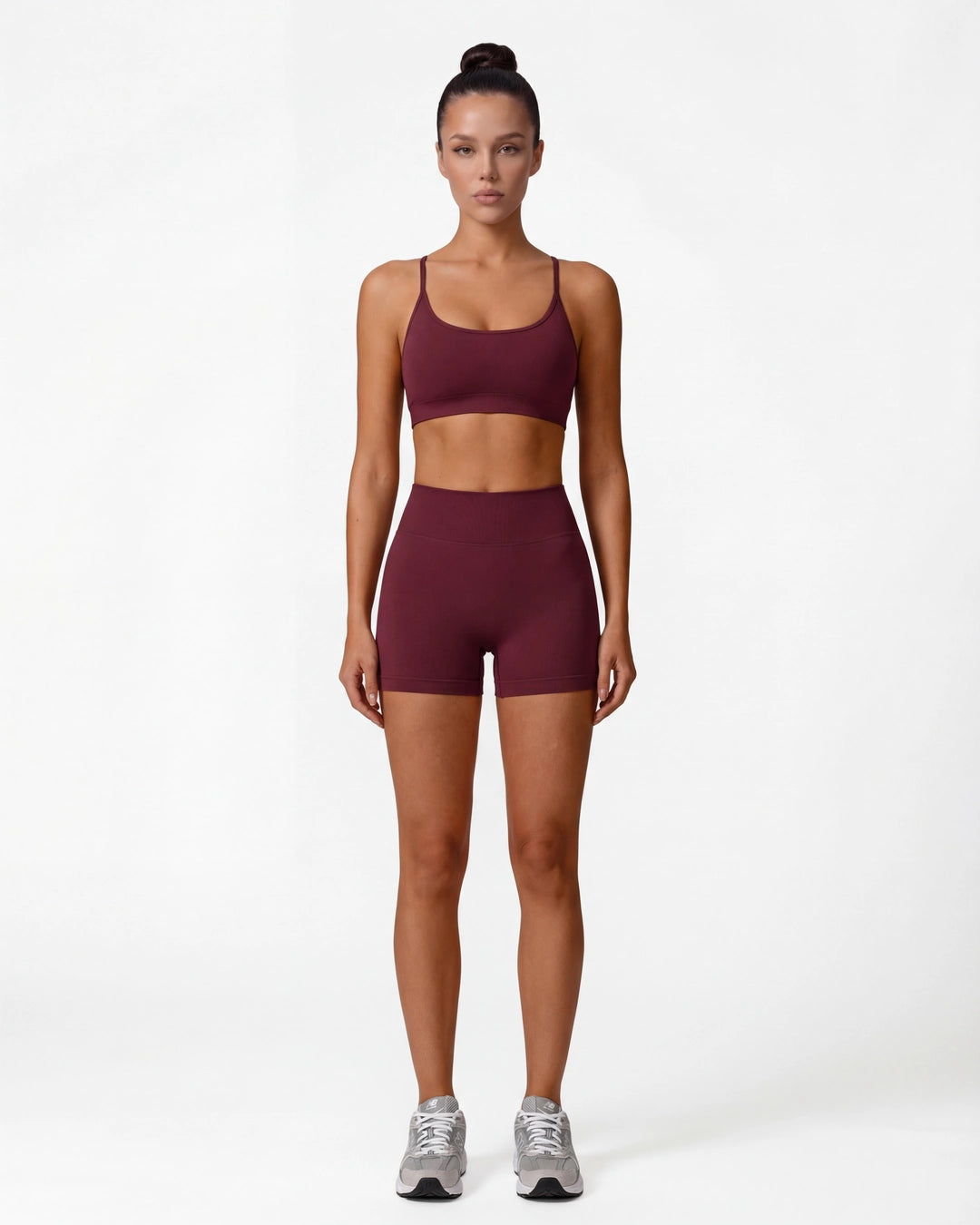 Strappy Back Sports Bra for Women - Seamless Quick-Dry Workout Bra
