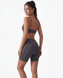 Seamless Matching Workout Set — Sculpting Bra Top & Bike Shorts
