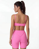 Seamless Matching Workout Set — Sculpting Bra Top & Bike Shorts