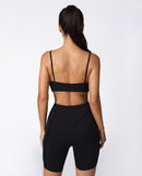 Seamless Matching Workout Set — Sculpting Bra Top & Bike Shorts