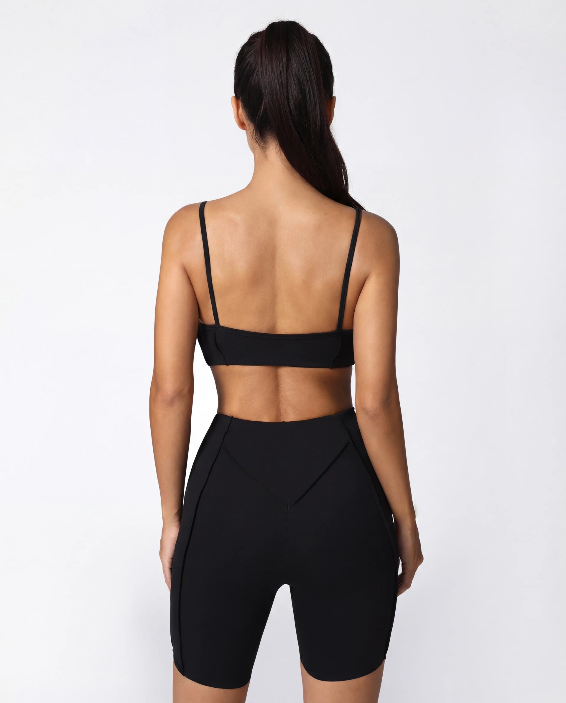 Seamless Matching Workout Set — Sculpting Bra Top & Bike Shorts