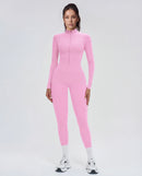 Long-Sleeve Zip-Up Yoga Bodysuit for Women